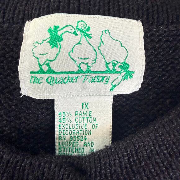 Vintage Quacker Factory Embroidered Butterfly Cardigan Sweater Size 1X - Picture 6 of 6